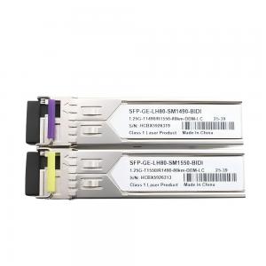 Optical transceiver BIDI SFP1.25G TX1490 RX1550 80KM LC